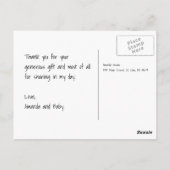 Twin Elephant Baby shower Bedankt Briefkaart (Achterkant)