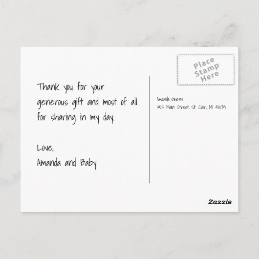 Twin Elephant Baby shower Bedankt Briefkaart (Achterkant)