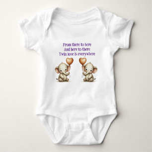 Twin Elephant Love Romper