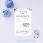 Twin Elephant raden het Snoep Baby shower spel Flyer (Enkel)