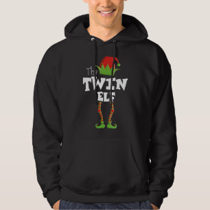 Twin Elf Xmas Pajama-serie komt overeen met kerstc Hoodie