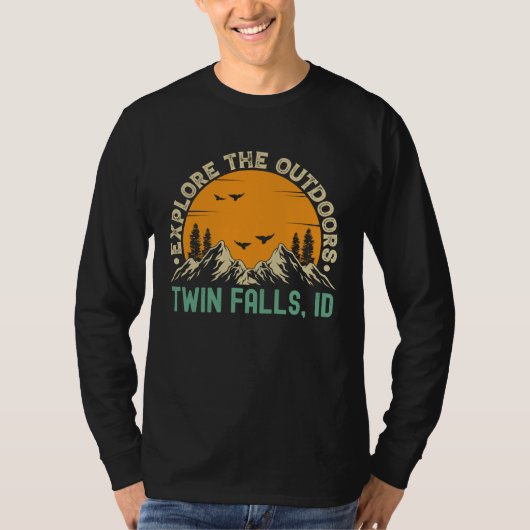 Twin Falls Idaho  Explore The Outdoors T-shirt (Voorkant)