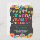 Twin Fiesta Baby shower Invite Taco Bout Babies Kaart (Voorkant)