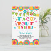 Twin Fiesta Baby shower Invite Taco Bout Babies Kaart (Staand voorkant)