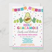Twin Fiesta Baby shower Uitnodiging Heilige Guacam (Voorkant)