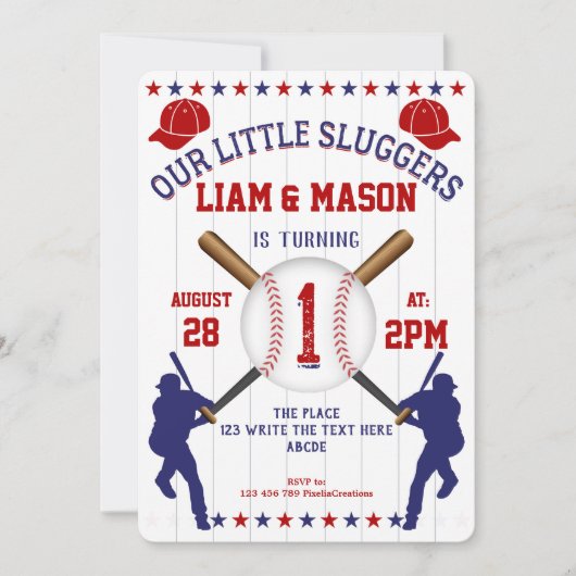 Twin, First, Baseball, Little Slugger Kaart (Voorkant)