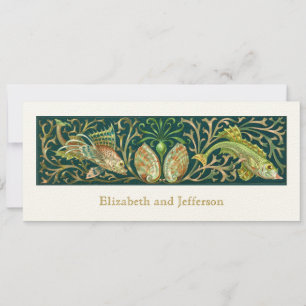  Twin Fishes Modern Wedding Kaart