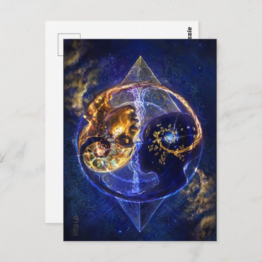 Twin flame balance artwork briefkaart (Voorkant / Achterkant)