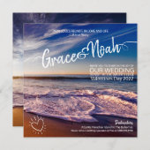 Twin Flame Bestemming Strand Trouw Uitnodiging (Voorkant / Achterkant)