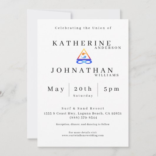 Twin Flame bruiloft thema- Kaart (Voorkant)