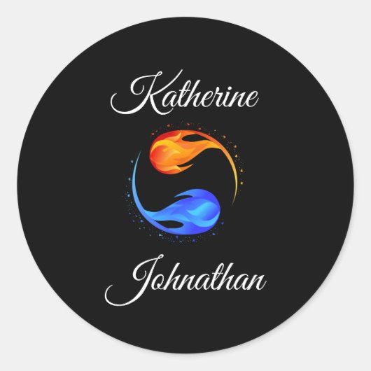 Twin Flame bruiloft thema- Ronde Sticker (Voorkant)