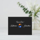 Twin Flame bruiloft thema- RSVP-Black- Briefkaart (Staand voorkant)