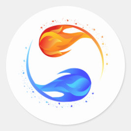 Twin Flame bruiloft thema-wit- Ronde Sticker
