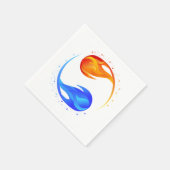 Twin Flame bruiloft-thema- wit- Servet (Hoek)