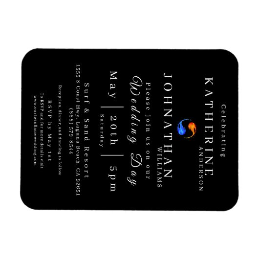 Twin Flame bruiloft uitnodiging- Magneet (Horizontaal)