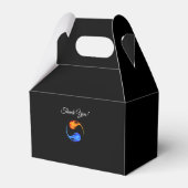 Twin Flame Bruiloft-Zwart-Favor Box Bedankdoosjes (Achterkant)