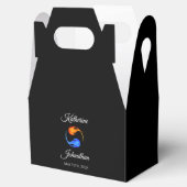 Twin Flame Bruiloft-Zwart-Favor Box Bedankdoosjes (Geopend)