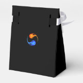 Twin Flame Bruiloft-Zwart-Favor Box Bedankdoosjes (Achterkant)