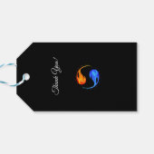 Twin Flame Bruiloft-Zwart-Favor Box Cadeaulabel (Achterkant Horizontaal)