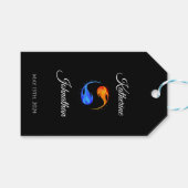 Twin Flame Bruiloft-Zwart-Favor Box Cadeaulabel (Voorkant (Horizontaal))