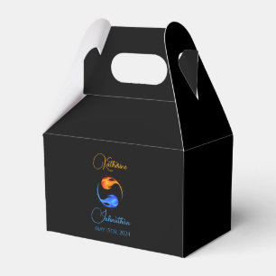 Twin Flame bruiloft-zwart-gekleurde Script-Favor B Bedankdoosjes