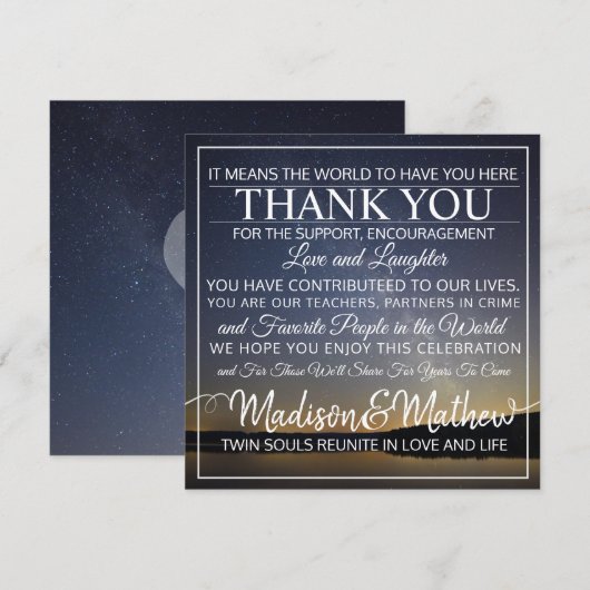 Twin Flame Dank u Kaarten (Voorkant / Achterkant)