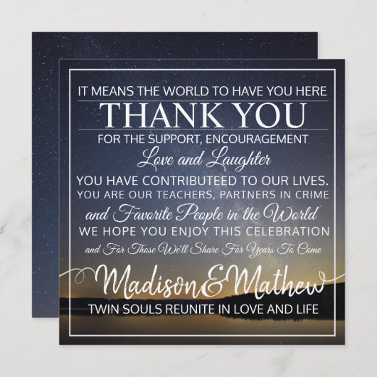 Twin Flame Dank U Tafelkaarten Save The Date (Voorkant / Achterkant)