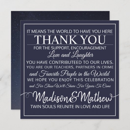 Twin Flame Dank U Tafelkaarten Save The Date (Voorkant / Achterkant)