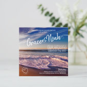 Twin Flame Destination Beach Wedding Invitation Save The Date (Staand voorkant)