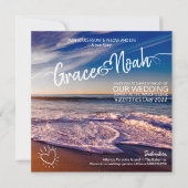 Twin Flame Destination Beach Wedding Invitation Save The Date (Voorkant)