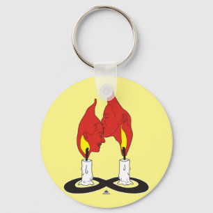 Twin Flame Kiss Button Sleutelhanger