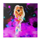 TWIN FLAME psychedelic Tegeltje (Voorkant)