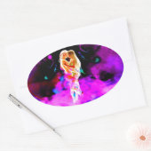 TWIN FLAME psychedelisch Ovale Sticker (Envelop)