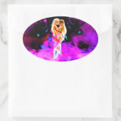 TWIN FLAME psychedelisch Ovale Sticker (Tas)