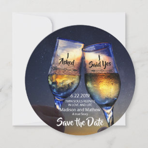 Twin Flame Save the Dates Bewaar de datum Date