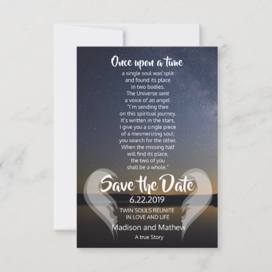 Twin Flame Save the Dates Date (Voorkant)