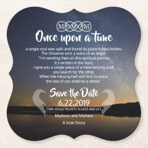 Twin Flame Save the Dates Paper Onderzetter