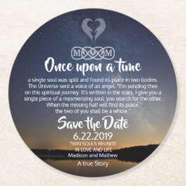 Twin Flame Save the Dates Paper Onderzetter