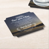 Twin Flame Save the Dates Paper Onderzetter (Gekanteld)
