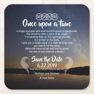 Twin Flame Save the Dates Paper Onderzetter