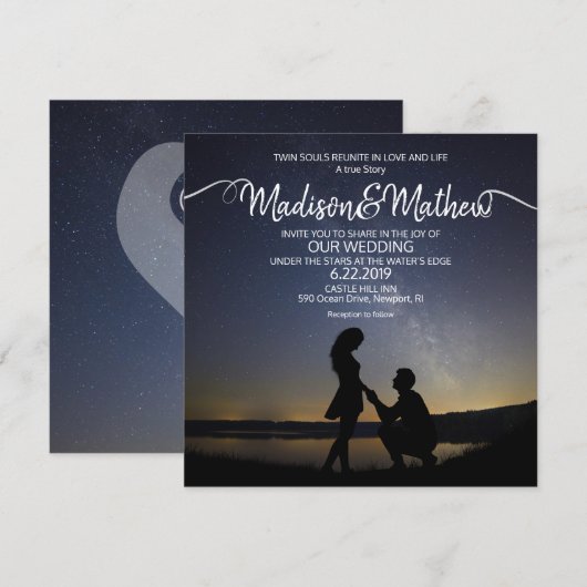 Twin Flame Wedding Invitation Save The Date (Voorkant / Achterkant)
