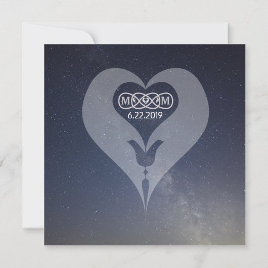 Twin Flame Wedding Invitation Save The Date (Achterkant)