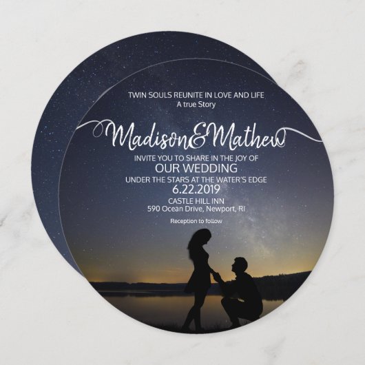 Twin Flame Wedding Invitation Save The Date (Voorkant / Achterkant)