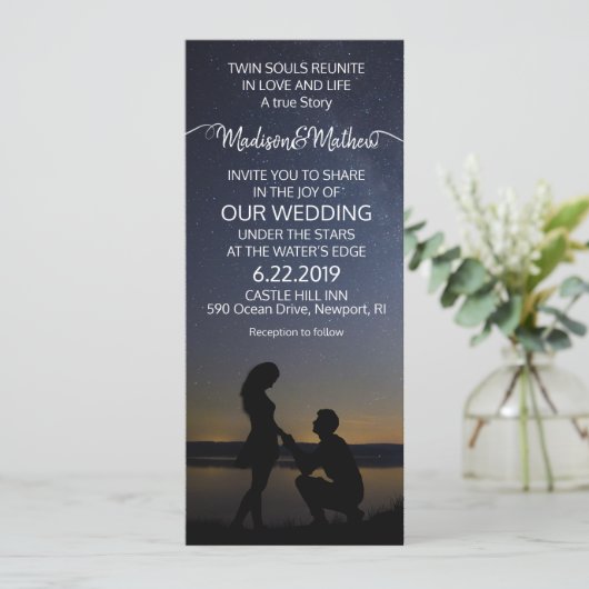 Twin Flame Wedding Invitation Save The Date (Staand voorkant)