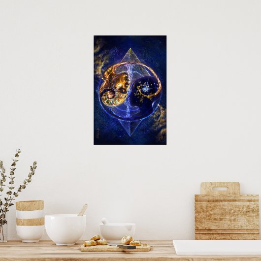 Twin flame - yin-yang balance artwork poster (Keuken)