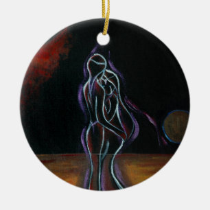 Twin Flames Ornament: Rond Keramisch Ornament