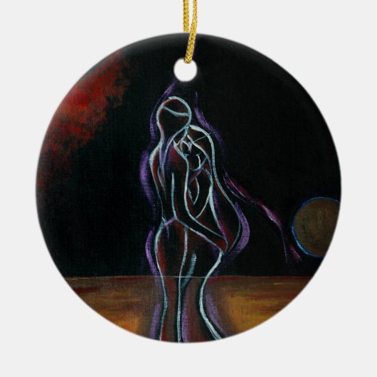 Twin Flames Ornament: Rond Keramisch Ornament (Voorkant)