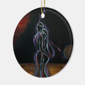 Twin Flames Ornament: Rond Keramisch Ornament (Links)