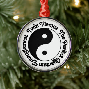 Twin Flames Quantum Entanglement Yin Yang Metalen Ornament