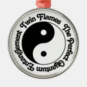 Twin Flames Quantum Entanglement Yin Yang Metalen Ornament (Voorkant)